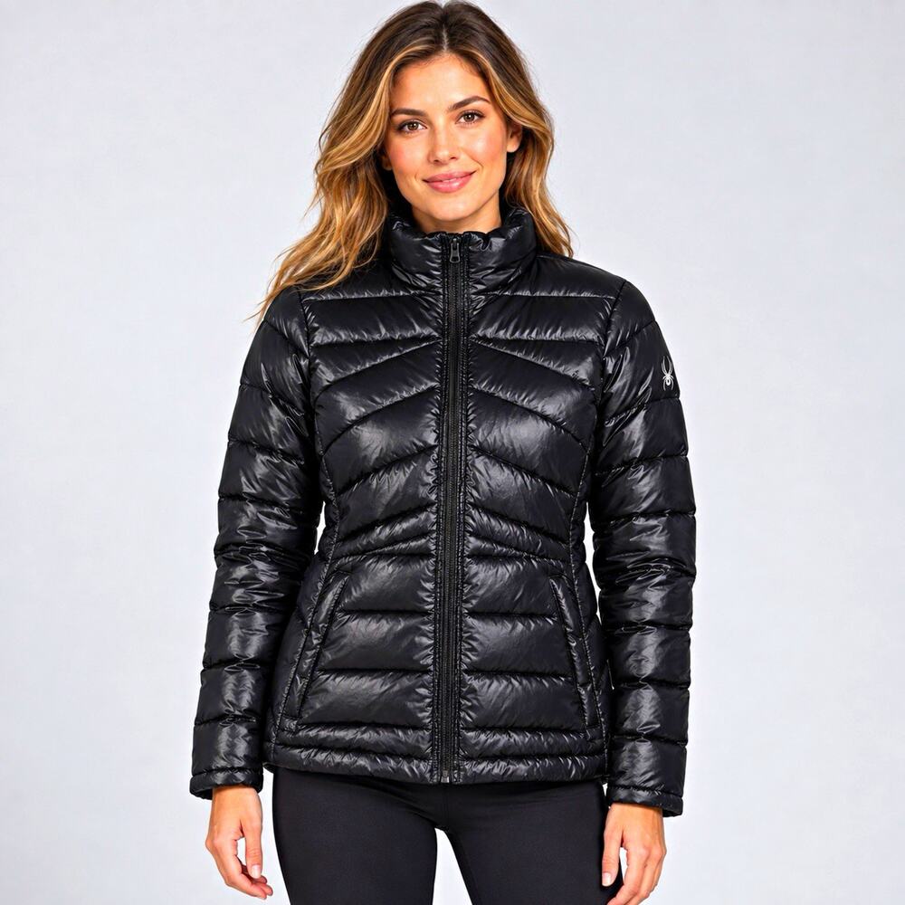 NWT Spyder Women’s Syrround Down Jacket Black XS 600 Down Filled Puffer Jacket